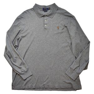 Polo Ralph Lauren Men's Size XXL‎ Gray Long Sleeve Shirt Classic Fit Polo *Spot